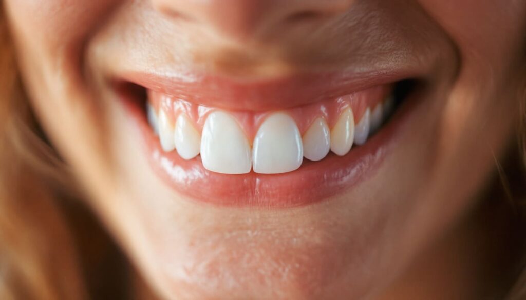 primer plano de sonrisa prominente dientes grandes