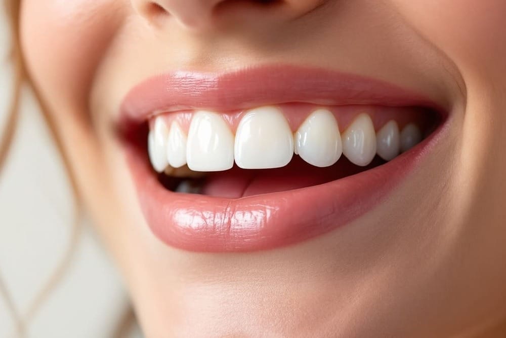 sonrisa mujer dientes blancos cuidados esteticos